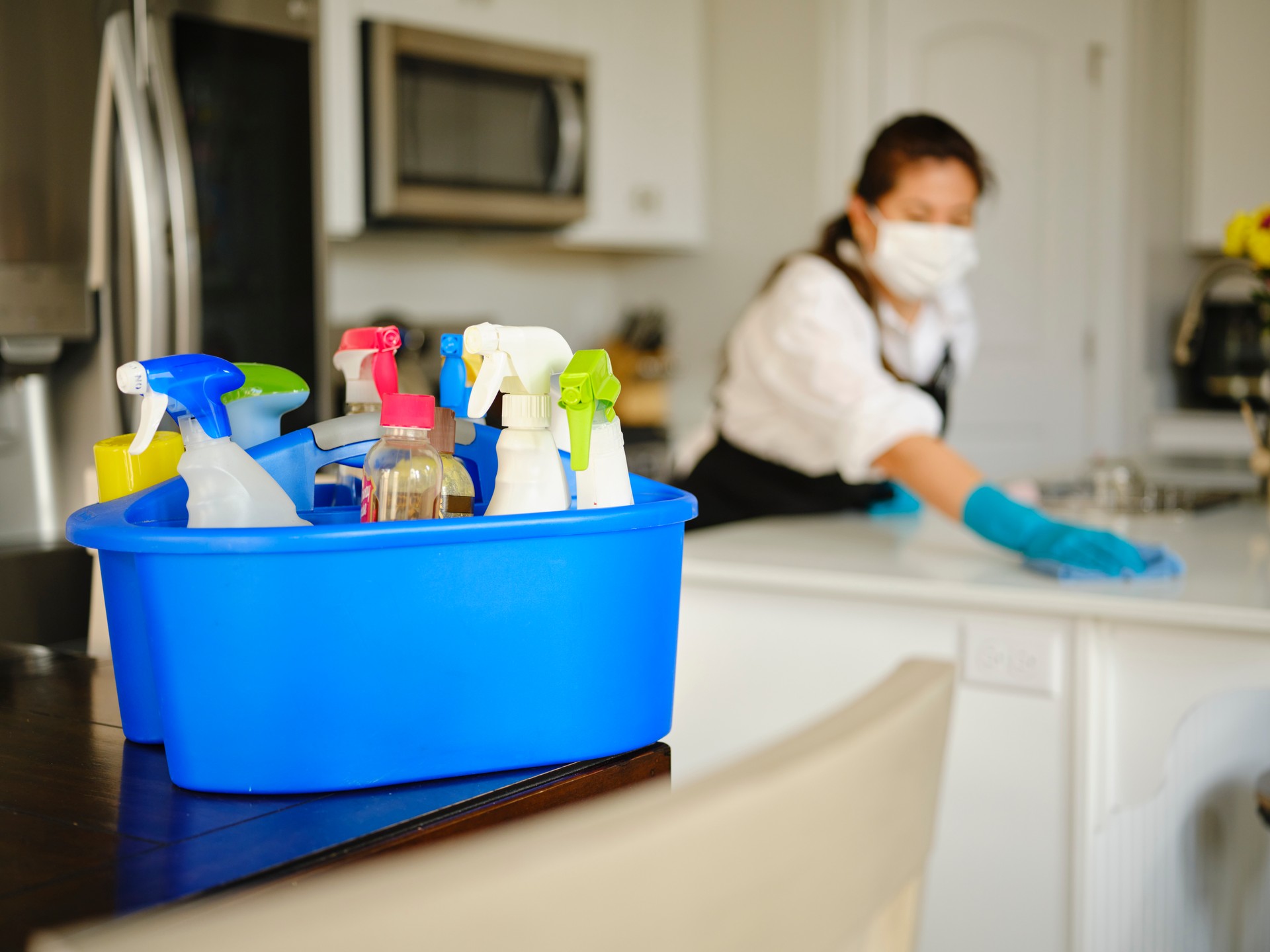 Professional Housecleaner at Work